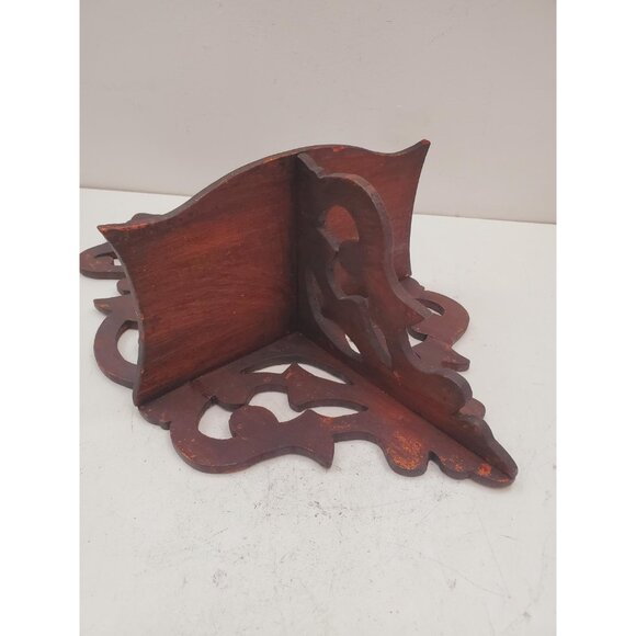 Hand Carved Wood Ornate Wall Shelf,Candlestick,Bohemian Home Decor,Carved Wood - Picture 6 of 10